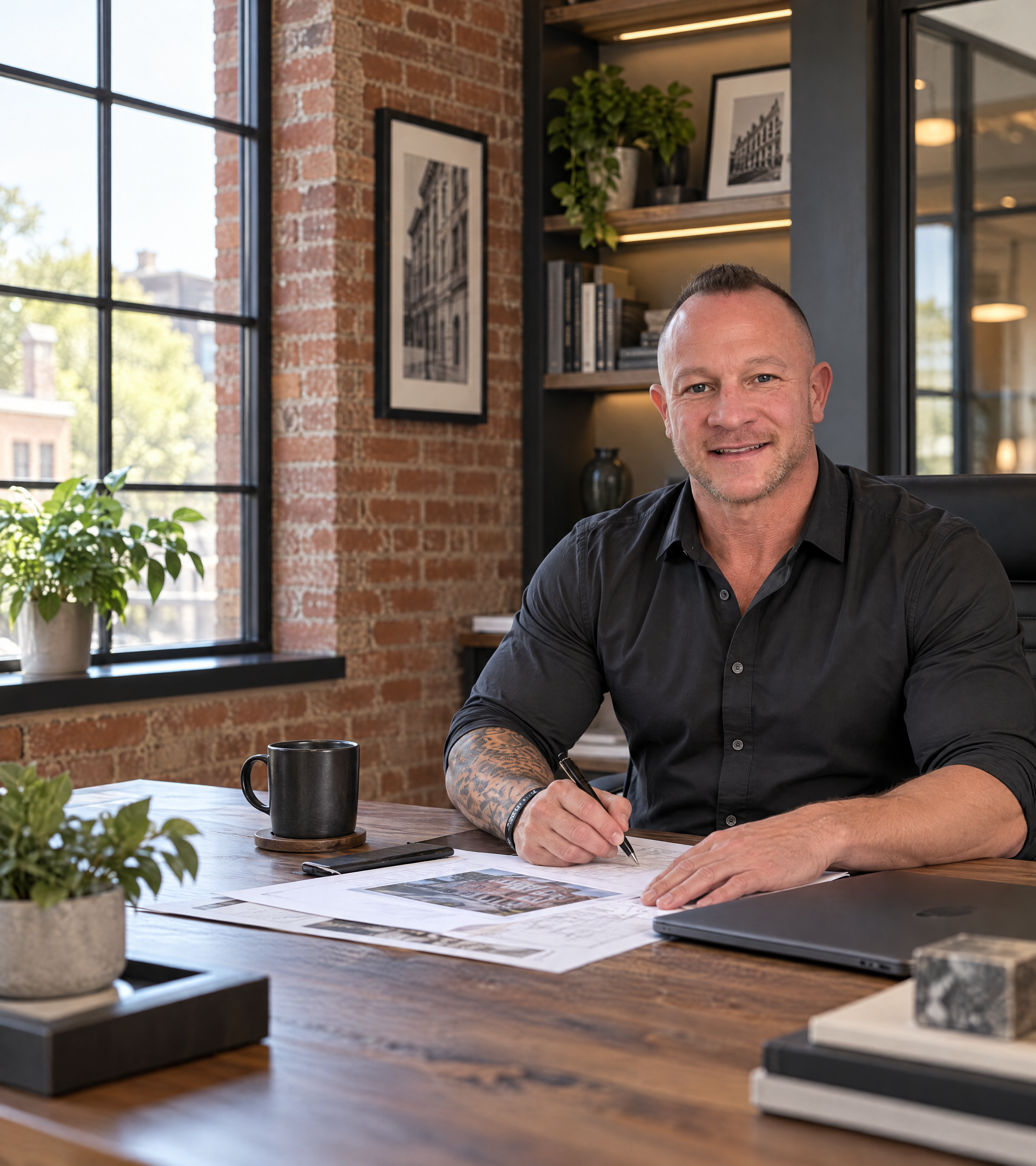 David Steckel seated at his desk